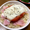 YUKIKI☆'s cooksnap of when they made 丸ごとトマトの、トマトチーズハムごはん！.
