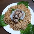 ミラクルポニョ's cooksnap of when they made サッポロ一番 さばおろし大皿あえめん.
