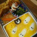 れおいち's cooksnap of when they made 簡単キャラ弁 ハロウィン おばけ薄焼き卵.