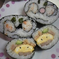 ★しーちゃん's cooksnap of when they made 節分に！切ったら鬼？が出てくる巻き寿司♪.