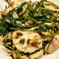 Macaw's cooksnap of when they made 豚肉とれんこんと空芯菜炒め☆.