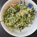 クック1BBY58☆'s cooksnap of when they made 豆苗カニカマきゅうりのめんつゆマヨあえ.