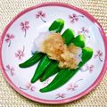 にきけん's cooksnap of when they made 食欲がでるオクラのみぞれがけ.