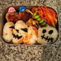 バーバMAKI's cooksnap of when they made ハロウィンに♪Wジャックおにぎりのお弁当.