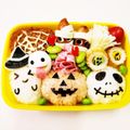 〜お鶴〜's cooksnap of when they made ハロウィン☆スケルトンおにぎり弁当.