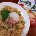 いちごちょこ0415's cooksnap of when they made サッポロ一番 さばおろし大皿あえめん.