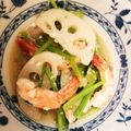 クックZLQKWR☆'s cooksnap of when they made 海老とレンコン小松菜のガーリック塩麹炒め.