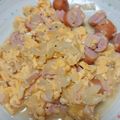 なっちゃん2525♪'s cooksnap of when they made ハムと玉ねぎの玉子炒め❤カルボナーラ風.