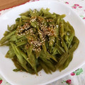 mutsu＊'s cooksnap of when they made 捨てないで☆つるむらさきの茎のきんぴら♪.