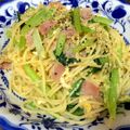 ＋SUN3's cooksnap of when they made 簡単昼食パスタ　小松菜入りカルボナーラ.