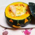 めみたん☆'s cooksnap of when they made 坊ちゃんかぼちゃに詰めタマゴサラダ〜♡.