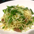 tomochuuun's cooksnap of when they made 我が家の定番「梅と水菜の和風パスタ」.