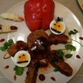 ぴくしーの台所's cooksnap of when they made ハロウィン風パプリカの肉詰めハンバーグ.