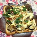ぽぽきゅ's cooksnap of when they made 茄子の海苔わさび和トースト.