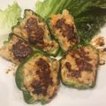 ＃ざわちん's cooksnap of when they made ★市販の鶏生つくねでピーマンの肉詰め.