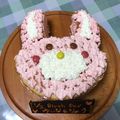 ☆さとーさん☆'s cooksnap of when they made 子供が喜ぶ簡単ウサギのケーキ❤.