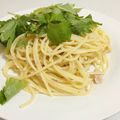 おもゆご飯's cooksnap of when they made 梅干しと三つ葉の和風パスタ.