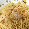 あじぽんぬ☆'s cooksnap of when they made ベーコンとレンコンのスパゲティ.