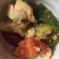 ルルルるか☆'s cooksnap of when they made 万願寺唐辛子のピリ辛バンバンジーサラダ.