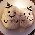 chiko87's cooksnap of when they made おばけちゃんおにぎり★ハロウィンキャラ弁.