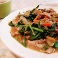 fu♪♪'s cooksnap of when they made 豚肉とほうれん草のバター醤油炒め.