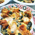 chakoにゃん's cooksnap of when they made 残り物アレンジ☆唐揚げとほうれん草卵とじ.
