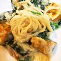 riena810's cooksnap of when they made 簡単！かぼちゃとほうれん草クリームパスタ.