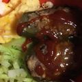 ルルルるか☆'s cooksnap of when they made ふわとろ卵とハンバーグ丼♪.