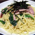 泉州☆マダム☆'s cooksnap of when they made 冷製ホウレン草とベーコンの和風スパゲティ.
