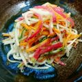 snow☆fire's cooksnap of when they made 簡単☆紅芯大根と水菜のシャキシャキサラダ.