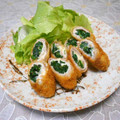 ＠迷子＠'s cooksnap of when they made ほうれん草♡♥豚チーズ巻き揚げ.