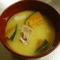 お塩と砂糖's cooksnap of when they made かぼちゃと豚肉のコクまろみそ汁.