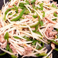 ちぃ★1107★'s cooksnap of when they made 豚こま肉ともやしとピーマンの生姜炒め.