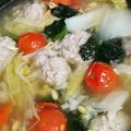 クックREHLPU☆'s cooksnap of when they made ☆とろ～り卵の塩麹で作る鶏だんごスープ☆.