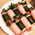 jurihi's cooksnap of when they made カニカマかいわれチーズの海苔巻き☆.