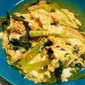 mmiom's cooksnap of when they made 簡単おつまみ　小松菜と油揚げの卵とじ.