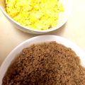 ☆きょこたん's cooksnap of when they made 【簡単】鶏そぼろ(二色丼).