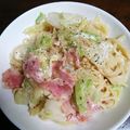うたって元気's cooksnap of when they made ベーコンとキャベツのクリームパスタ.