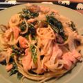 イーエルエイチ's cooksnap of when they made 秋鮭としめじの豆乳クリームパスタ.