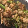 105♡'s cooksnap of when they made 鶏モモとアスパラの青のり炒め.