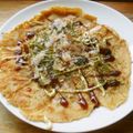 花時計咲いた's cooksnap of when they made たこ焼き粉でチヂミ風お好み焼き.