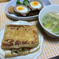 しゃべちゃん's cooksnap of when they made 焼き栃尾油揚げdeキムチ納豆挟んだよ〜♡.