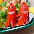 natu38's cooksnap of when they made キャラ弁！歌うソーセー人弁当.