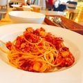 himkt's cooksnap of when they made さつまいもの秋色トマトソースパスタ.