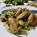 ｸﾏﾘｴ's cooksnap of when they made 鶏肉とエリンギ、豆苗のニンニクマヨ炒め.