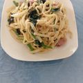 クックVC8SJ1☆'s cooksnap of when they made ほうれん草とベーコンのクリームパスタ.