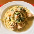 ブランディ's cooksnap of when they made 鮭の和風クリームパスタ.