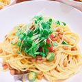 もんたろう先生's cooksnap of when they made 簡単！コンロ不使用！納豆ゆかりパスタ.