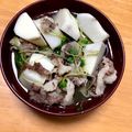 PinkyLady's cooksnap of when they made 【あと出しご飯】牛こまとかいわれの里芋鍋.