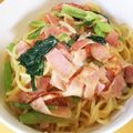 きょんぴぃ☆'s cooksnap of when they made 簡単昼食パスタ　小松菜入りカルボナーラ.